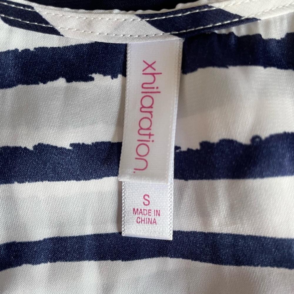 Small blue and white striped racerback tank top - Picture 4 of 5